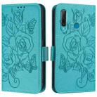 For Huawei P Smart+ 2019 Embossed Rose RFID Anti-theft Leather Phone Case(Light Blue) - 2