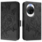 For Huawei nova 14 Ultra 5G Embossed Rose RFID Anti-theft Leather Phone Case(Black) - 2