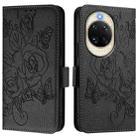 For Huawei nova 14 5G Embossed Rose RFID Anti-theft Leather Phone Case(Black) - 2