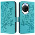 For Huawei nova 14 Pro 5G Embossed Rose RFID Anti-theft Leather Phone Case(Light Blue) - 2