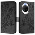 For Huawei nova 14 Pro 5G Embossed Rose RFID Anti-theft Leather Phone Case(Black) - 2