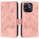 For Huawei Enjoy 80s Embossed Rose RFID Anti-theft Leather Phone Case(Pink) - 2