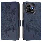 For Huawei Enjoy 80s Embossed Rose RFID Anti-theft Leather Phone Case(Dark Blue) - 2