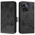 For Huawei Enjoy 80s Embossed Rose RFID Anti-theft Leather Phone Case(Black) - 2