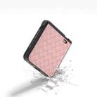 For Honor Magic V Flip Three Parts Black Frame Woven Texture PU Phone Case(Pink) - 3