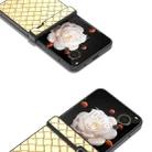 For Honor Magic V Flip Three Parts Black Frame Woven Texture PU Phone Case(Gold) - 2