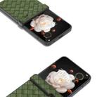 For Honor Magic V Flip Three Parts Black Frame Woven Texture PU Phone Case(Green) - 2