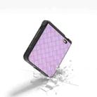 For Honor Magic V Flip Three Parts Black Frame Woven Texture PU Phone Case(Purple) - 3