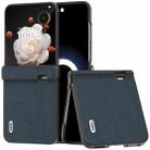 For Honor Magic V Flip ABEEL Three Parts Genuine Leather Wave Black Edge Phone Case(Green) - 1