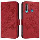 For Honor 20 Lite / 10i / 20e Embossed Rose RFID Anti-theft Leather Phone Case(Red) - 2