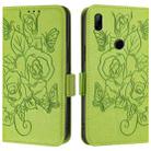 For Honor 9X 4G / Huawei P Smart Z Embossed Rose RFID Anti-theft Leather Phone Case(Green) - 2