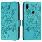 For Honor 9X 4G / Huawei P Smart Z Embossed Rose RFID Anti-theft Leather Phone Case(Light Blue) - 2