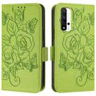 For Honor 20 4G / 20 Pro 4G / 20S 4G Embossed Rose RFID Anti-theft Leather Phone Case(Green) - 2