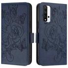 For Honor 20 4G / 20 Pro 4G / 20S 4G Embossed Rose RFID Anti-theft Leather Phone Case(Dark Blue) - 2