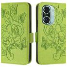 For Honor 60 Pro 5G Embossed Rose RFID Anti-theft Leather Phone Case(Green) - 2