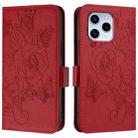 For Honor 60 SE 5G Embossed Rose RFID Anti-theft Leather Phone Case(Red) - 2