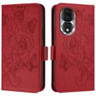 For Honor 80 5G Embossed Rose RFID Anti-theft Leather Phone Case(Red) - 2