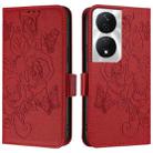 For Honor 90 Smart 5G / X7b 5G / 4G Embossed Rose RFID Anti-theft Leather Phone Case(Red) - 2