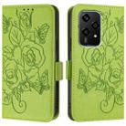 For Honor 200 Lite Global Embossed Rose RFID Anti-theft Leather Phone Case(Green) - 2