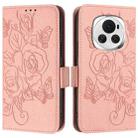 For Honor Magic6 5G Embossed Rose RFID Anti-theft Leather Phone Case(Pink) - 2