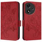 For Honor Play 50 Embossed Rose RFID Anti-theft Leather Phone Case(Red) - 2