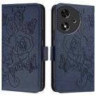 For Honor Play 50 Embossed Rose RFID Anti-theft Leather Phone Case(Dark Blue) - 2