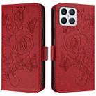 For Honor X8 4G / X30i 5G / Play 6T Pro 5G Embossed Rose RFID Anti-theft Leather Phone Case(Red) - 2