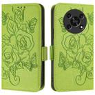 For Honor X30 5G / X9 5G / 4G Embossed Rose RFID Anti-theft Leather Phone Case(Green) - 2