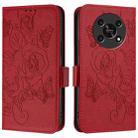 For Honor X30 5G / X9 5G / 4G Embossed Rose RFID Anti-theft Leather Phone Case(Red) - 2