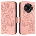 For Honor X30 5G / X9 5G / 4G Embossed Rose RFID Anti-theft Leather Phone Case(Pink) - 2