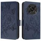 For Honor X30 5G / X9 5G / 4G Embossed Rose RFID Anti-theft Leather Phone Case(Dark Blue) - 2