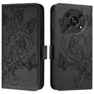 For Honor X30 5G / X9 5G / 4G Embossed Rose RFID Anti-theft Leather Phone Case(Black) - 2