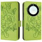 For Honor X40 5G / X9a 5G / Magic5 Lite Embossed Rose RFID Anti-theft Leather Phone Case(Green) - 2