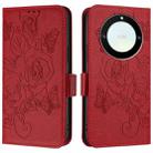 For Honor X40 5G / X9a 5G / Magic5 Lite Embossed Rose RFID Anti-theft Leather Phone Case(Red) - 2