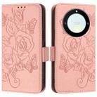 For Honor X40 5G / X9a 5G / Magic5 Lite Embossed Rose RFID Anti-theft Leather Phone Case(Pink) - 2