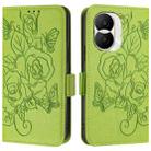 For Honor X40i 5G Embossed Rose RFID Anti-theft Leather Phone Case(Green) - 2