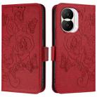 For Honor X40i 5G Embossed Rose RFID Anti-theft Leather Phone Case(Red) - 2