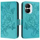 For Honor X40i 5G Embossed Rose RFID Anti-theft Leather Phone Case(Light Blue) - 2