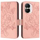 For Honor X40i 5G Embossed Rose RFID Anti-theft Leather Phone Case(Pink) - 2