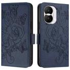 For Honor X40i 5G Embossed Rose RFID Anti-theft Leather Phone Case(Dark Blue) - 2