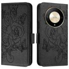 For Honor X9b 5G / Magic6 Lite 5G Embossed Rose RFID Anti-theft Leather Phone Case(Black) - 2