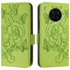 For Honor 50 Lite / Huawei nova 8i Embossed Rose RFID Anti-theft Leather Phone Case(Green) - 2