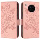 For Honor 50 Lite / Huawei nova 8i Embossed Rose RFID Anti-theft Leather Phone Case(Pink) - 2