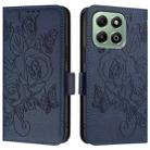 For Honor X6b Embossed Rose RFID Anti-theft Leather Phone Case(Dark Blue) - 3