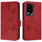 For Honor GT Embossed Rose RFID Anti-theft Leather Phone Case(Red) - 2