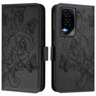 For Honor GT Embossed Rose RFID Anti-theft Leather Phone Case(Black) - 2