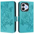 For Honor 400 Lite Embossed Rose RFID Anti-theft Leather Phone Case(Light Blue) - 2