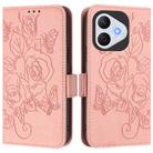 For Honor 400 Lite Embossed Rose RFID Anti-theft Leather Phone Case(Pink) - 2