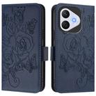 For Honor 400 Lite Embossed Rose RFID Anti-theft Leather Phone Case(Dark Blue) - 2