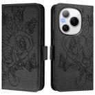 For Honor Power 5G Embossed Rose RFID Anti-theft Leather Phone Case(Black) - 2
